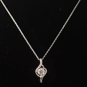 NEW Certified Brand: Moissanite Product 1.0 CT‎ Pendant, 925 Silver 18" Necklace